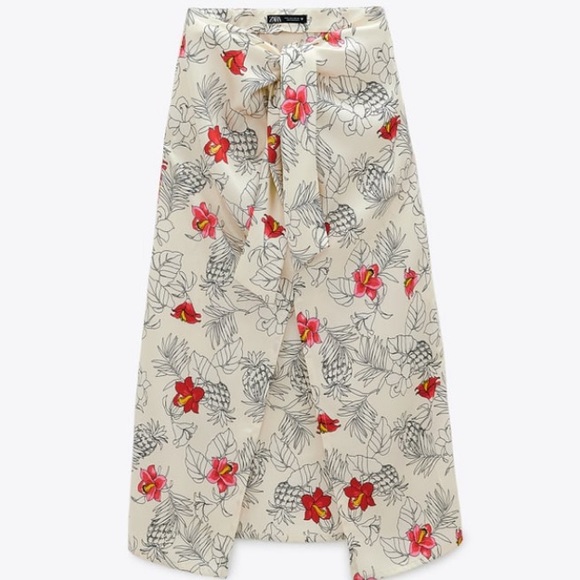 NWT Zara 2-Piece Printed Shirt & Knotted Skirt Set - Picture 4 of 16